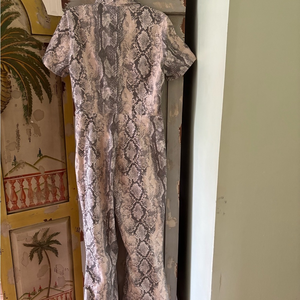 Free People Gray and Cream Snakeskin Jumpsuit - Picture 6 of 9